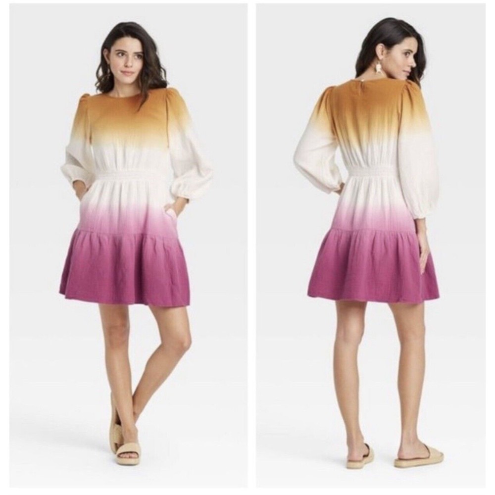 UNIVERSAL THREAD TIE-DYE TIERED DRESS.. Size L